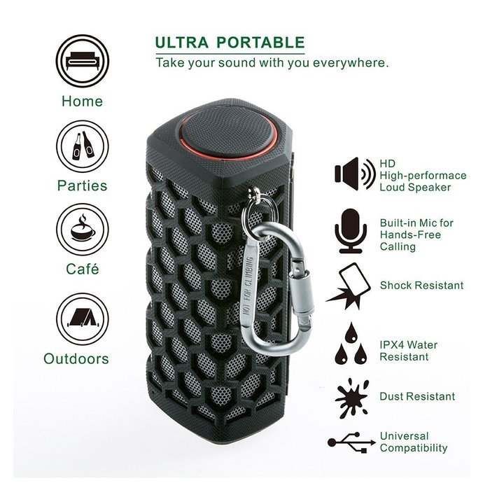 Portable Hi-fi Wireless Bluetooth Speaker Waterproof with Power Bank, Built-in 7000mAh Rechargeable Battery, 20... N18