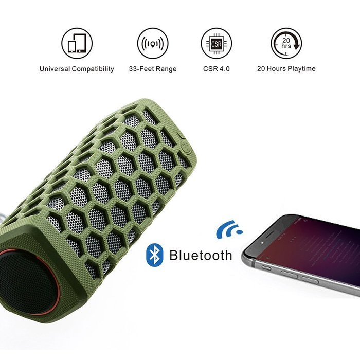 Portable Hi-fi Wireless Bluetooth Speaker Waterproof with Power Bank, Built-in 7000mAh Rechargeable Battery, 20... N22