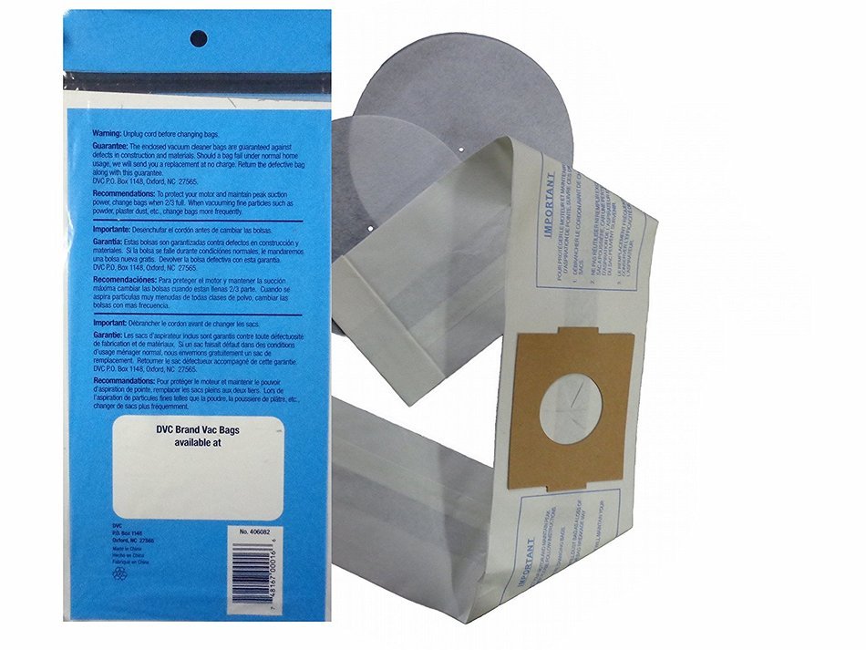 DISPOSABLE STYLE H VAC BAGS (1 PACK - CONTAINS 3 BAGS & FILTERS) DESIGNED TO FIT EUREKA 500, 600, 700, 1500, 3200...