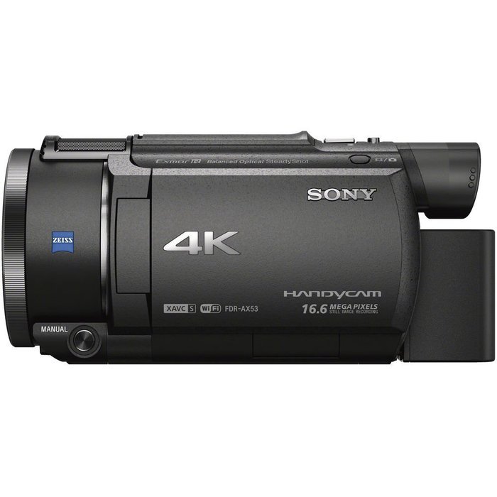 Professional Ultra HD 4K Camcorder Bundle - Sony FDR AX53 Camcorder: Includes Sony NP-FV100 Replacement Battery... N3