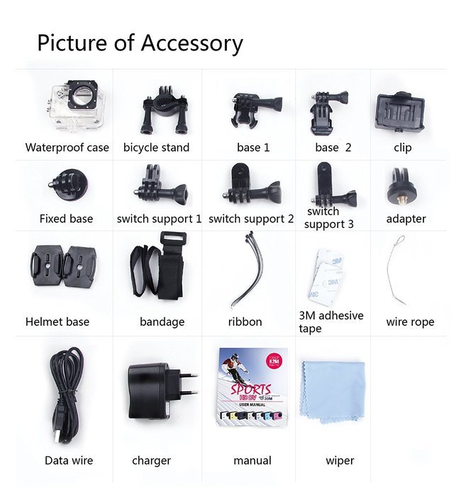 SHZONS 2.0-Inch LCD WiFi Full HD 1080P 12MP Action Camera Sports DV 30M Waterproof Camera,170 Degree Wide Angle... N21