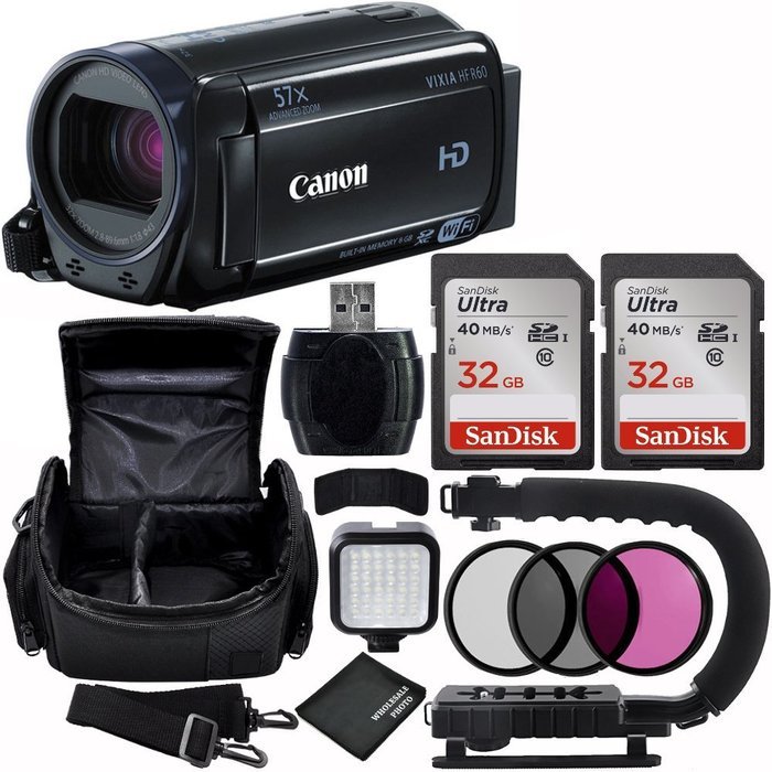 Canon 8GB VIXIA HF R60 Full HD Camcorder Bundle with Carrying Case and Accessory Kit (11 Items) N6