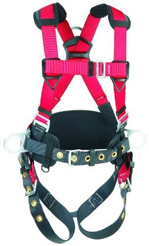 3M Protecta PRO 1191208 Construction Harness, Back And Side D-Rings, Hip Pad And Belt, Pass Thru Legs, 420-Pound...