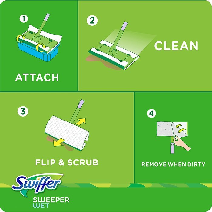 Swiffer Sweeper Wet Mopping Pad Refills for Floor Mop Open Window Fresh Scent 12 Count