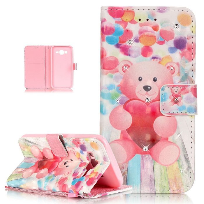Galaxy J5 Case,ikasus Shiny Glitter Diamond Colorful Painted PU Leather Flip Wallet Pouch Stand Credit Card ID... N2