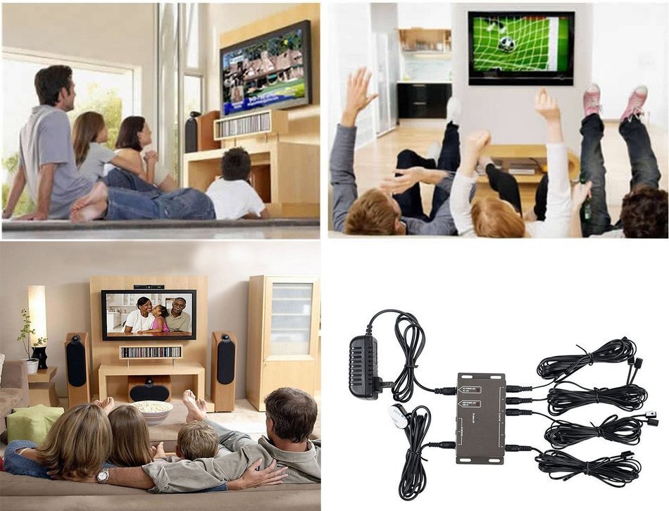 YueYueZou&reg; IR Repeater Remote Control Extender System (12 Emitters 1 Receiver) N4