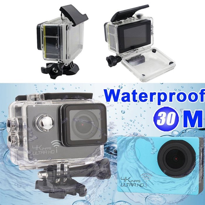 HILLPOW Camera WiFi 4K 24fps 170 Wideangle lens 2 inch Screen Sport Camera Diving Helmet Cam 30M Waterproof H4...