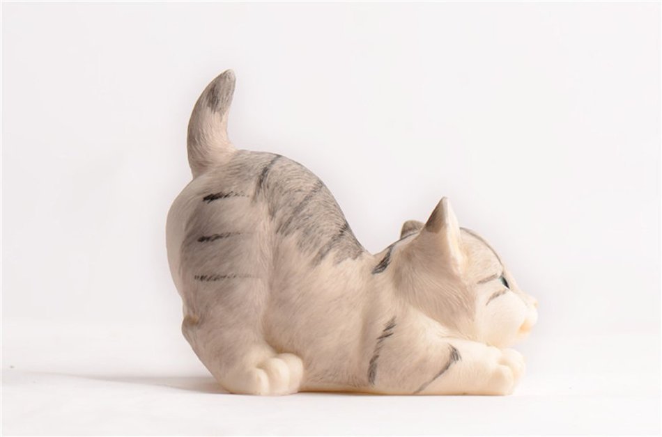Flee Cat Decoration Figurine Simulation Animal Doll Kids Toys Gift for Kids Girls (Standing) N7