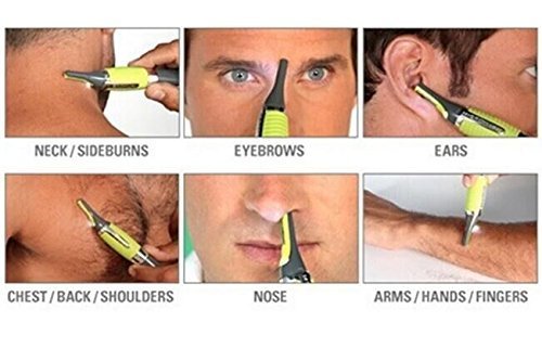Dhrob 1PC Green Handsome Men Body Nose Nasal Ears Eyebrow Facial Hair Clipper Trimmer Shaver（Does not include...