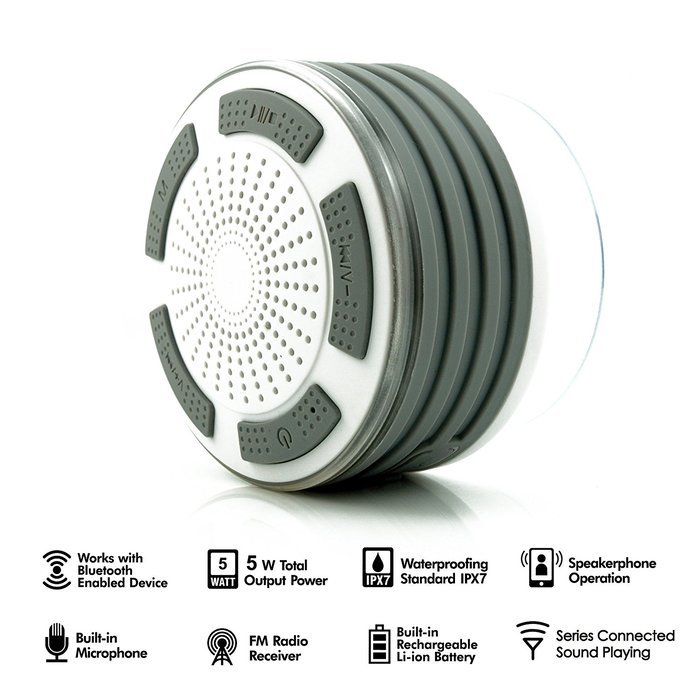 KONG KIM IPX7 100% Waterproof & Dust-proof Floating Bluetooth Shower Speaker Compatible with all Bluetooth devices... N12
