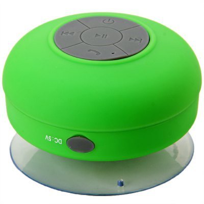 Waterproof Wireless Bluetooth Handsfree Mic Suction Mini Speaker Shower Car (Green)