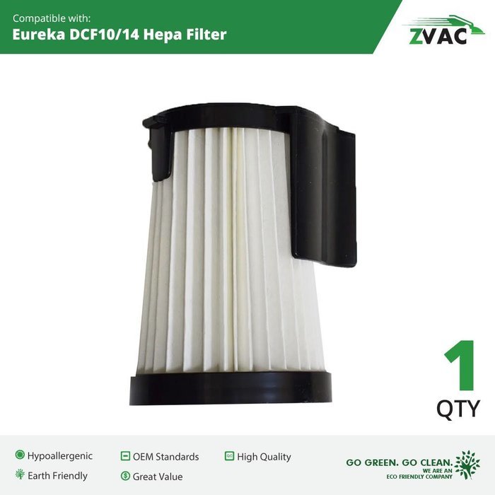 Eureka DCF-10 & DCF-14 Washable Filters - 4 Pack - Similar to Eureka Part # 62731, 62396 - Made by ZVac