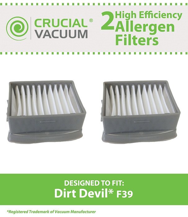 2 Dirt Devil F39 Filters Fit Dirt Devil Gator; Compare to Part # 2DT0880000; Designed & Engineered by Crucial...