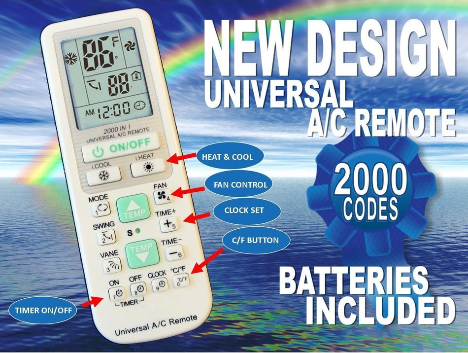 Universal A/C Remote Replacement Remote Control with 2000 Codes N2
