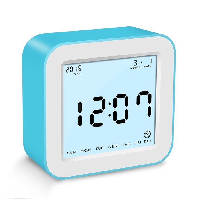 BonyTek Intelligent Digital Clock with Alarm Clock, Calendar, Temperature and Count-down Timer Display in 4 Rotating...