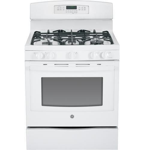 GE JGB770DEFWW 30" White Gas Sealed Burner Range - Convection