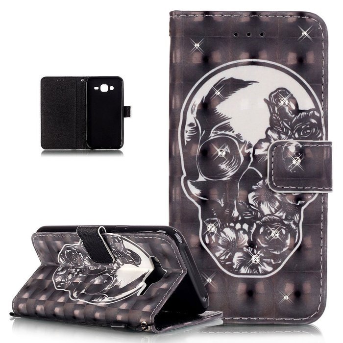 Galaxy J5 Case,ikasus Shiny Glitter Diamond Colorful Painted PU Leather Flip Wallet Pouch Stand Credit Card ID... N5