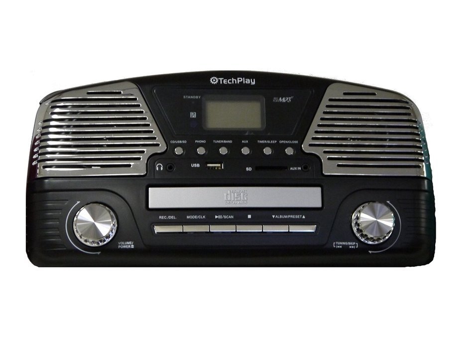 TechPlay ODC35 TR, 3 Spead turntable, programmable MP3 CD player, USB/SD, radio & remote control N3