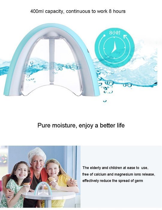 400ml Essential Oil Diffuser Humidifier, Esdabem Rainbow Ultrasonic Aroma Air Humidifier with 7 Led Color Changing... N3