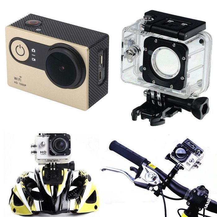 Choice Goods 2.0inch 12MP Wifi 170 Degree Wide Angle FULL HD 1080P Waterproof Sport Action Camera - Gold N7