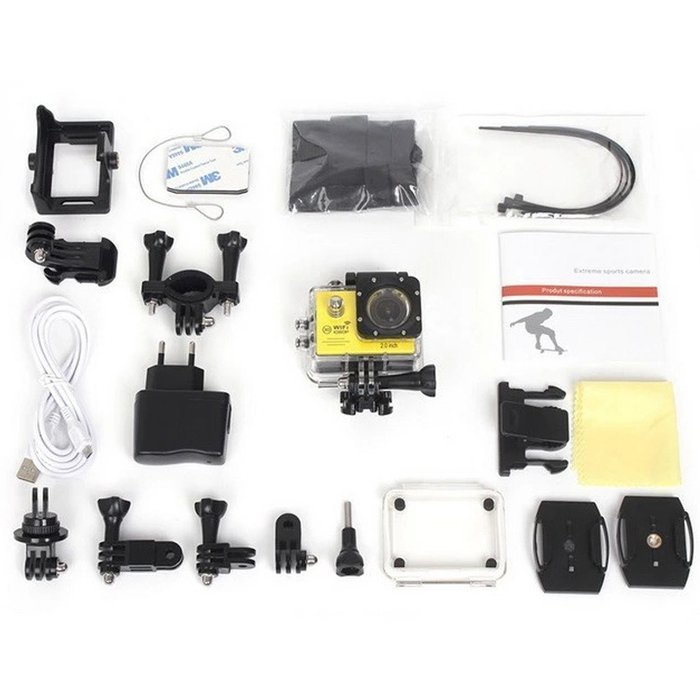 Choice Goods 2.0inch 12MP Wifi 170 Degree Wide Angle FULL HD 1080P Waterproof Sport Action Camera - Gold N9