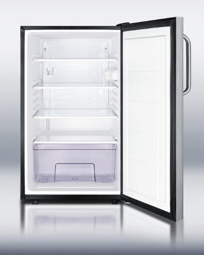 Summit FF521BL7SSTB: Commercially listed 20" wide counter height all-refrigerator, auto defrost with a lock, stainless... N3