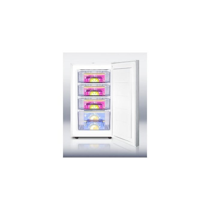 Summit FS407L7SSHH: Commercially listed 20" wide counter height all-freezer, -20(degree) C capable with a lock... N2