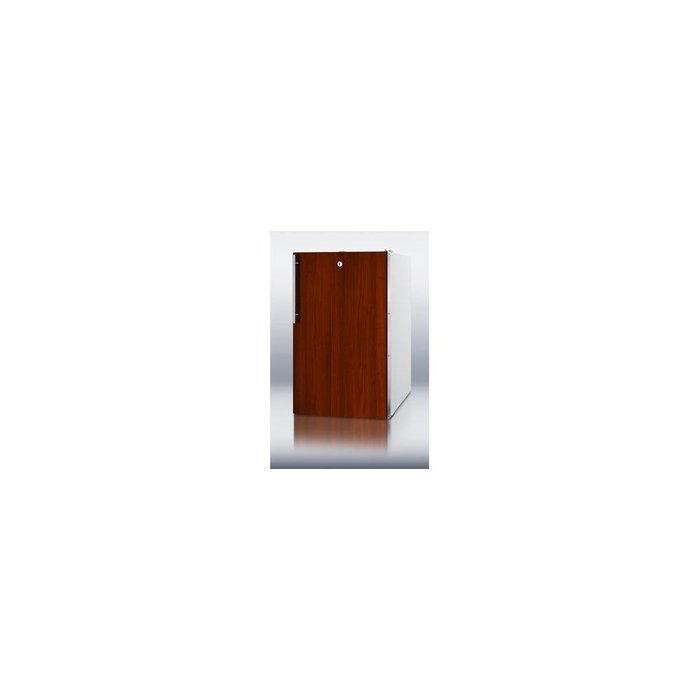 CM411L7IFADA Commercially listed ADA compliant 20" wide refrigerator-freezer with a lock, white exterior, and...