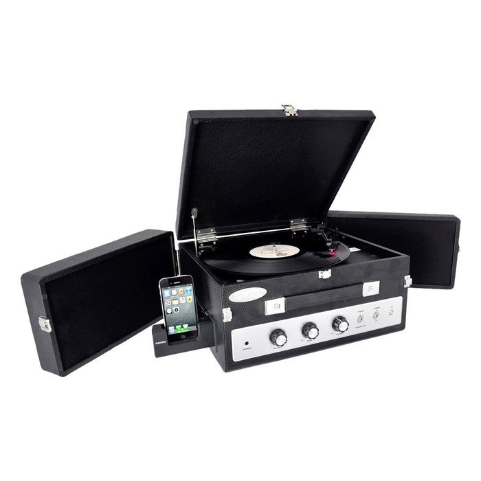 Pyle-Home PLTTB8UI Classical Vinyl Turntable Player with PC Record, iPod Player, AUX Input and Dual Fold-Out Speaker... N12