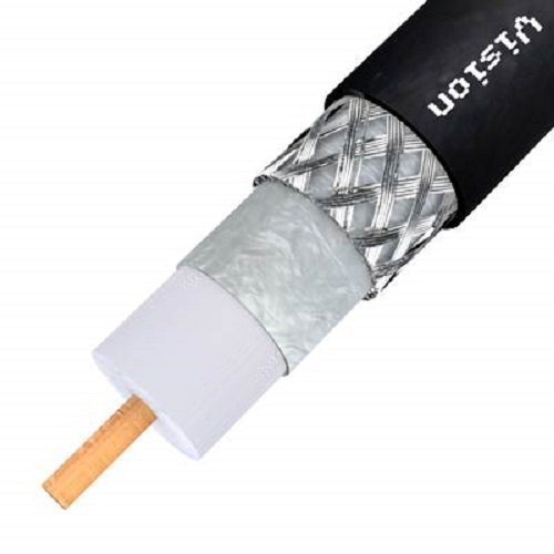 RG-6 Coaxial Cable, Single Solid Copper Cond., Black PVC Jacket, 1000' Reel (CB1B06DSCR0-05)