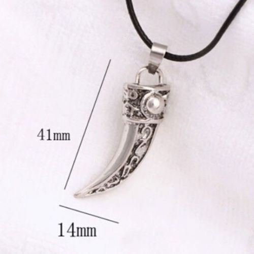 Unique Stainless Steel Men Domineering Wolf Tooth Shape Pendant Necklace SS N3