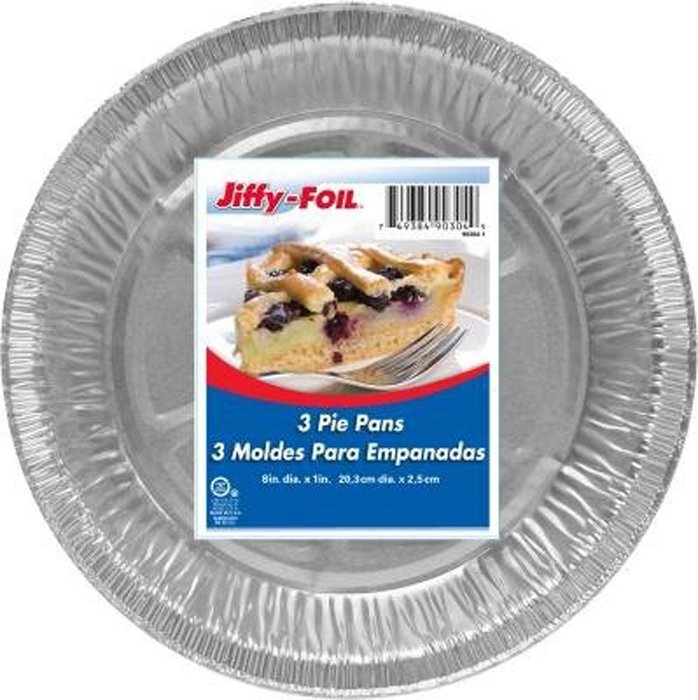 Set of 12 Jiffy Foil Disposable Aluminum 8" Pie Pans (12) N3