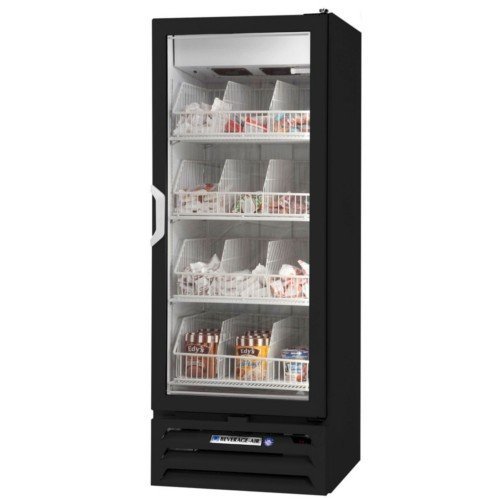 Beverage-Air MMF12-1-B-EL MarketMax 24" One Section Glass Door Reach-In Merchandiser Freezer with LED Lighting...