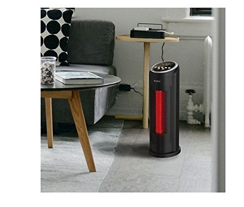 LifeLux LifeSmart Infrared Quartz 17" Heater - Medium Room Home or Office - Black