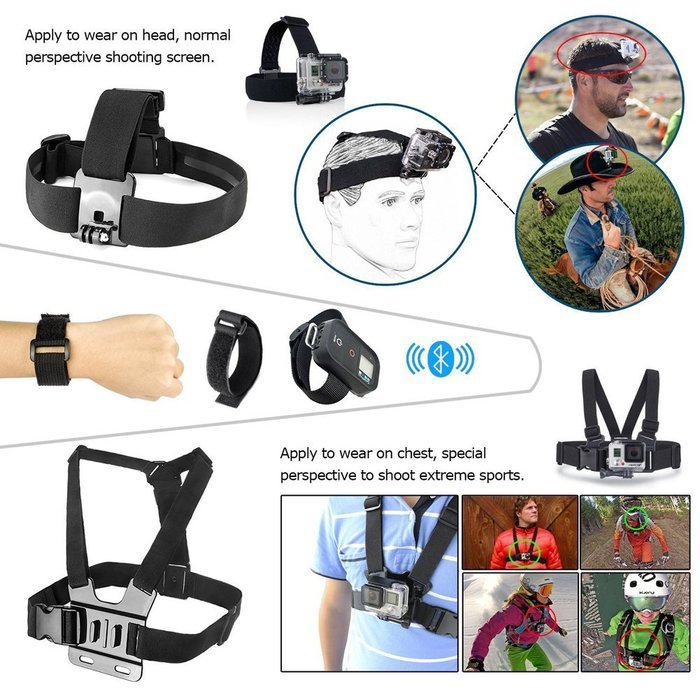 YFY 40-In-1 Basic Outdoor Sports Accessories Kit for GoPro Hero Cameras,SJ Cam, Xiaomi Yi,Sport Acion Camera