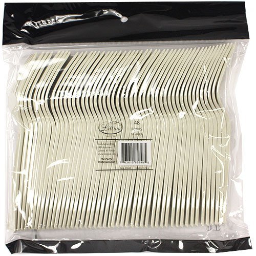 Lillian 48-Pack Plastic Forks Cutlery Bag, Sahara N2