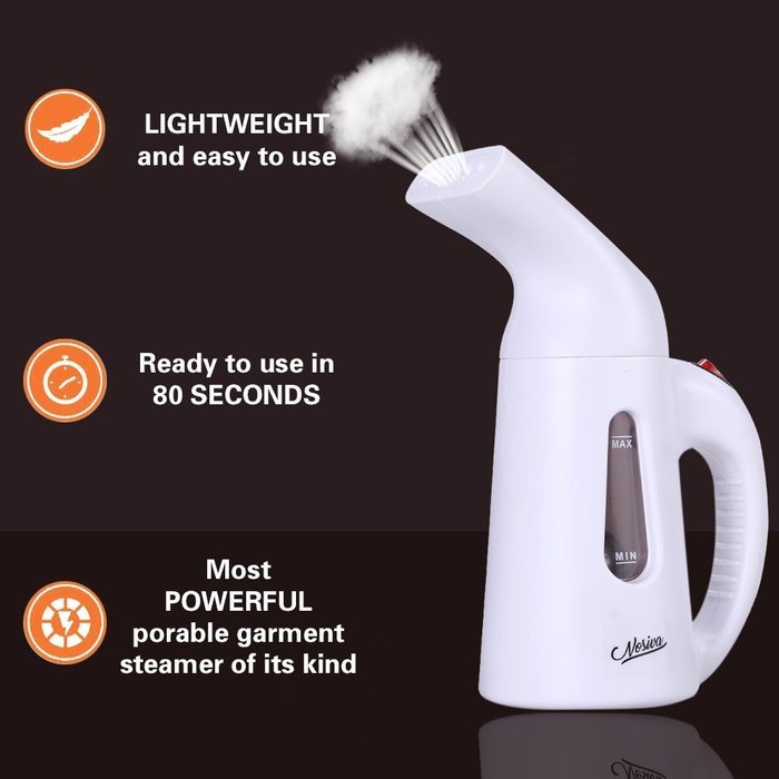 NOSIVA Portable Handheld Fabric Steamer (138 ml), White N2