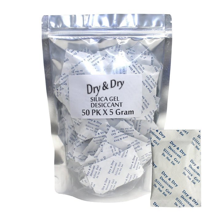 5 Gram Pack of 30 "Dry&Dry" Silica Gel Packets Desiccant Dehumidifiers N4
