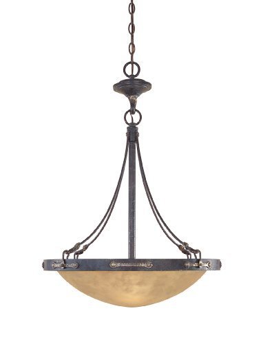 Designers Fountain 97331-WSD Austin 3 Light Inverted Pendant, Weathered Saddle by Designers Fountain