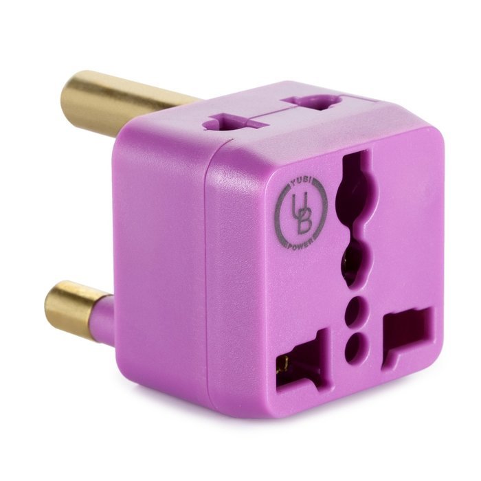 Yubi Power 2 in 1 Universal Travel Adapter with 2 Universal Outlets - Built in Surge Protector - 5 Pack - Black... N30