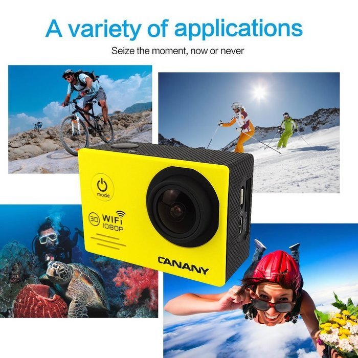 Sport Camera, Canany Wifi Action Camera 1080P HD 12MP 2.0Inch Bundle With 2 Batteries and FREE Accessories Kits... N25