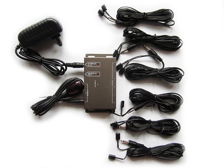 YueYueZou&reg; IR Repeater Remote Control Extender System (12 Emitters 1 Receiver) N5