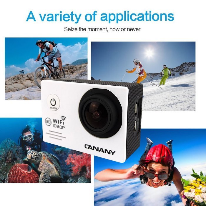 Sport Camera, Canany Wifi Action Camera 1080P HD 12MP 2.0Inch Bundle With 2 Batteries and FREE Accessories Kits... N32