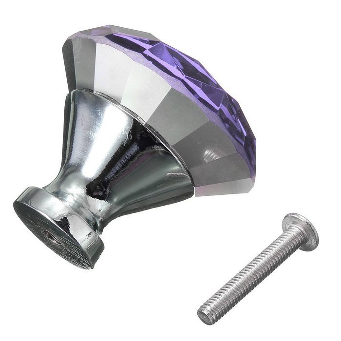 KINGSO 10pcs Crystal Glass Cupboard Wardrobe Knob Door Cabinet Drawer Pull Handle 40mm N6
