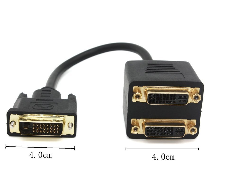 DVI Splitter Cable, DVI-I Male to 2 DVI-I Female Converter Adapter Cable, 24+1 Male to Dual 24+5 Female N5