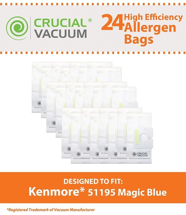 Kenmore 51195 Micro Allergen 24-Pack Vacuum Bags Designed To Fit Kenmore Vacuum 51195 Magic Blue Canister, Compare...