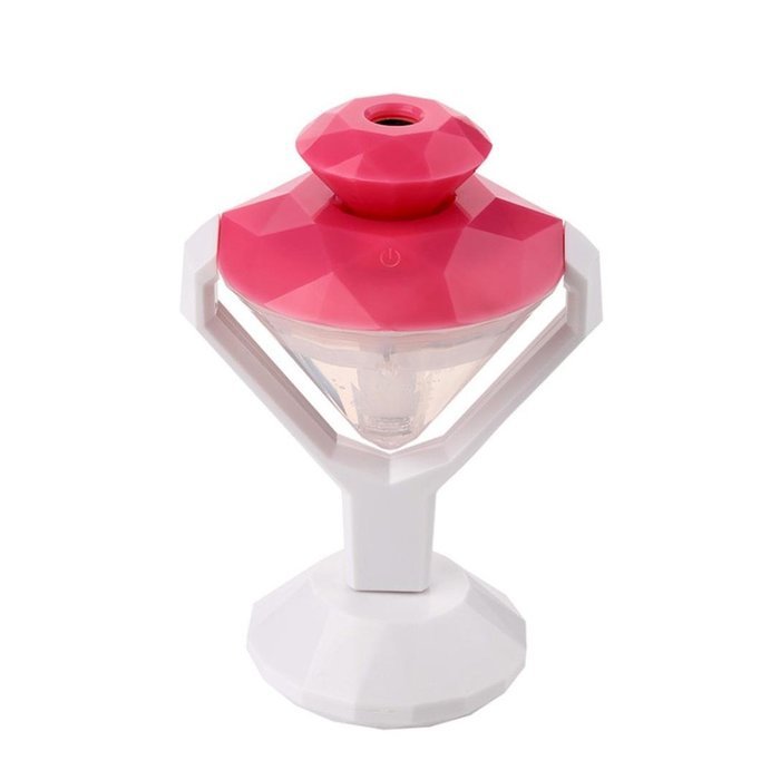 Leewa USB Diamond Shape Mini Diffuser Mist Air Purifier - 46ml Water Capacity (Pink) N3