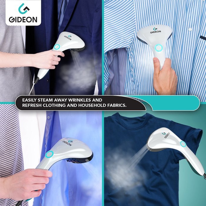 Gideon Handheld Portable Fabric Steamer &ndash; Powerful Steamer with Fast Heat-up - Includes Four Convenient Attachments... N2