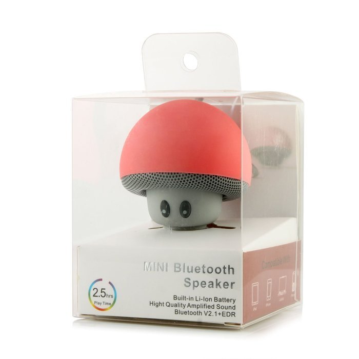 Generic Mini Wireless Bluetooth Mushroom Pattern Speaker for Smartphones Tablets ( Red) N4