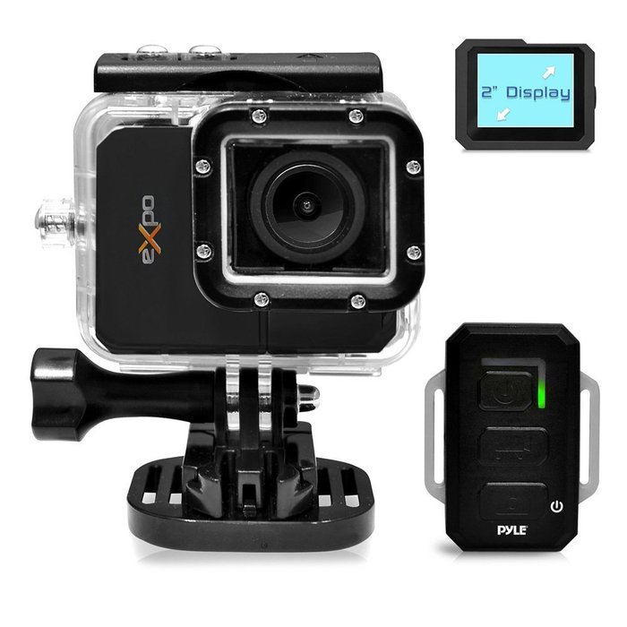 Pyle PSCHD90SL eXpo Hi-Res Mini Action Video Camera with 20 Mega Pixel Camera, 2-Inch LCD Screen and Wi-Fi Remote... N9